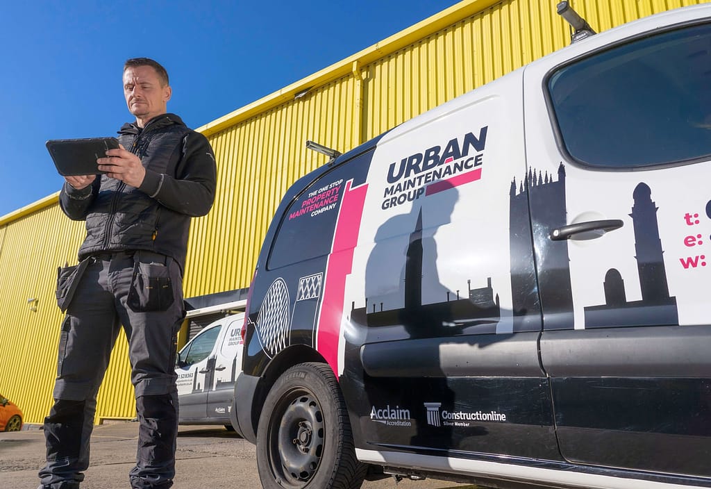 Urban Maintenance man and van